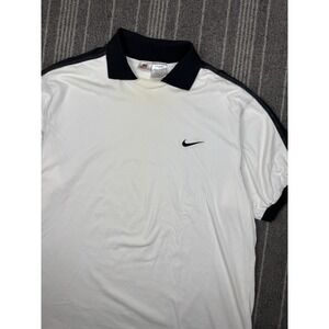 VTG Nike Shirt Men's XL White Polo Golf Tennis‎ Contrasting Trim Light weight
